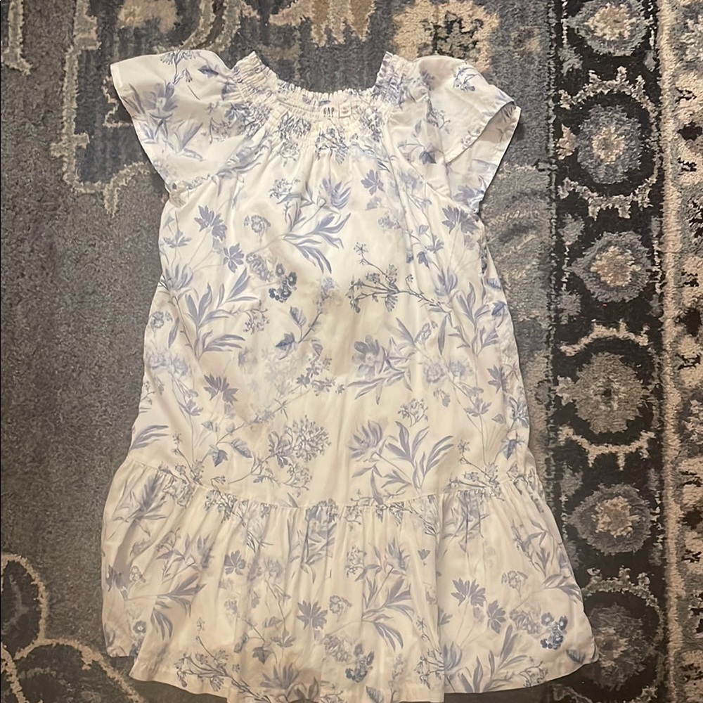 GAP Kids Dress in White and Blue Floral
